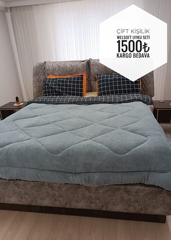 YORGAN WELSOFT ÇİFT KİŞİLİK UYKU SETİ 1500 tl kargo ücretsiz - Görsel 16