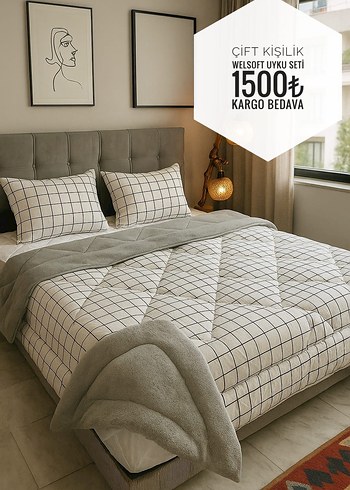 YORGAN WELSOFT ÇİFT KİŞİLİK UYKU SETİ 1500 tl kargo ücretsiz - Görsel 12