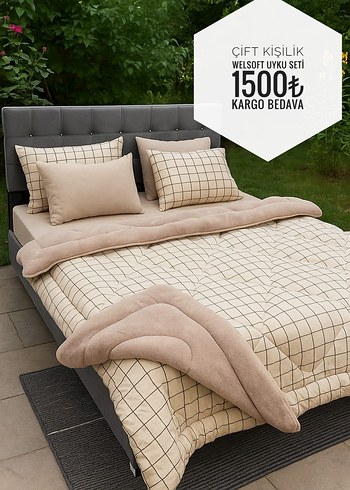 YORGAN WELSOFT ÇİFT KİŞİLİK UYKU SETİ 1500 tl kargo ücretsiz - Görsel 3