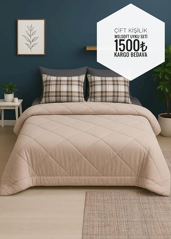 YORGAN WELSOFT ÇİFT KİŞİLİK UYKU SETİ 1500 tl kargo ücretsiz - Görsel 7