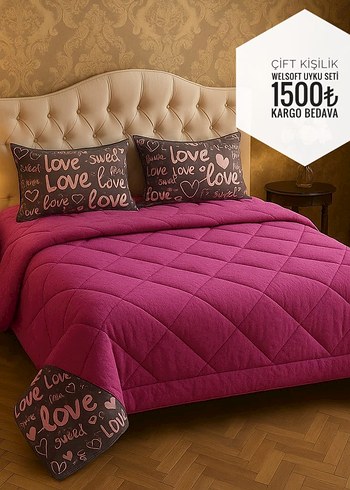 YORGAN WELSOFT ÇİFT KİŞİLİK UYKU SETİ 1500 tl kargo ücretsiz - Görsel 6