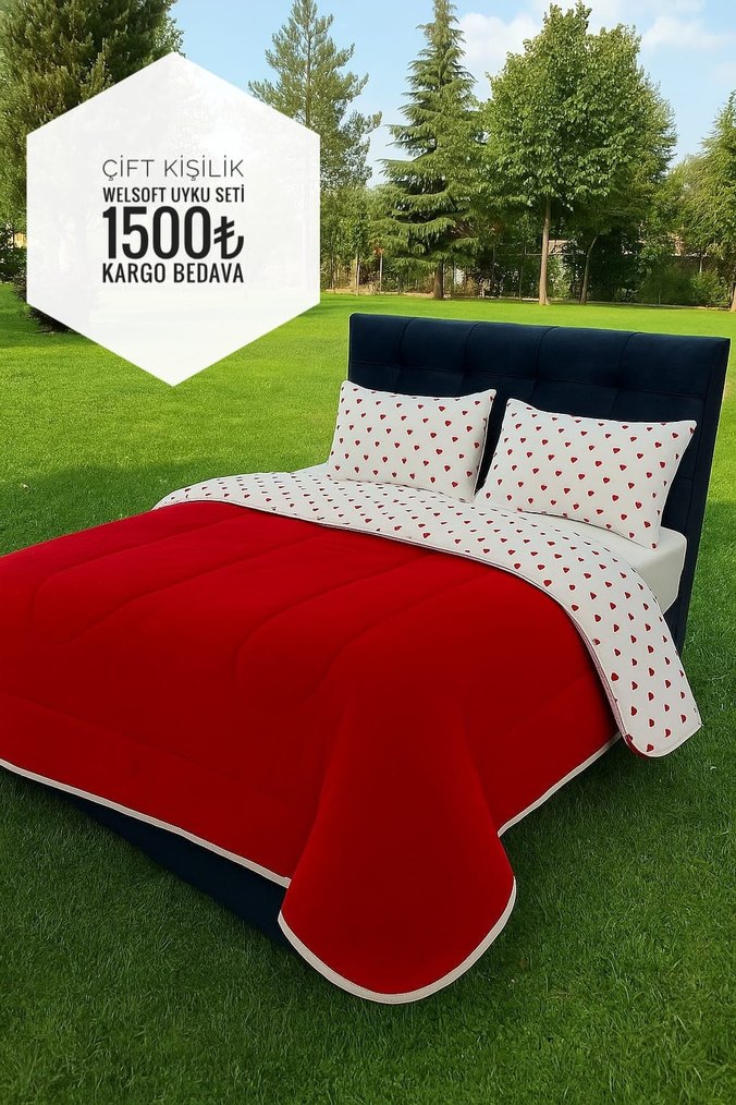 YORGAN WELSOFT ÇİFT KİŞİLİK UYKU SETİ 1500 tl kargo ücretsiz - Görsel 5