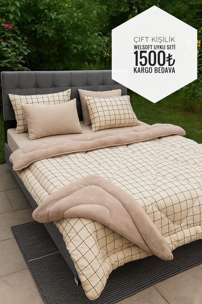 YORGAN WELSOFT ÇİFT KİŞİLİK UYKU SETİ 1500 tl kargo ücretsiz - Görsel 3