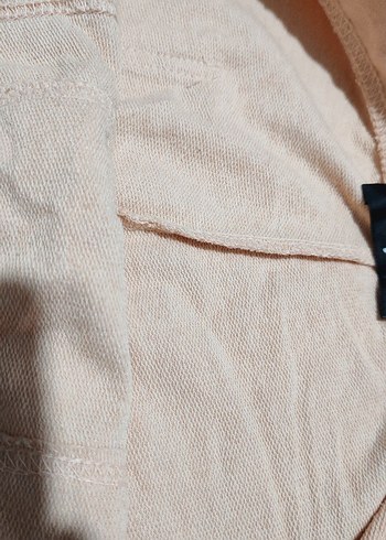 Düğmeli Bej Kadın Rahat Kesim Pantolon - Görsel 7