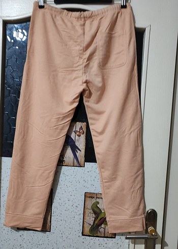 Düğmeli Bej Kadın Rahat Kesim Pantolon - Görsel 4