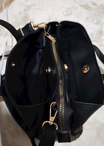 Siyah Deri Püsküllü Kadın Çanta - Görsel 5