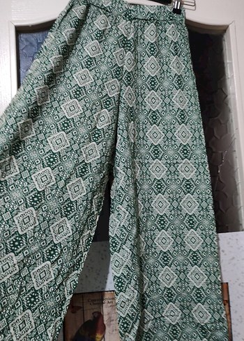 Bohem Desenli Yeşil Kadın Pantolon - Görsel 2