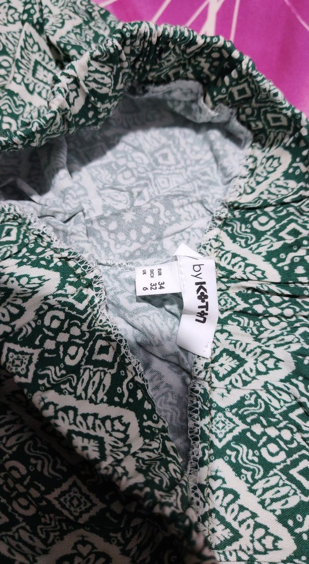 Bohem Desenli Yeşil Kadın Pantolon - Görsel 4