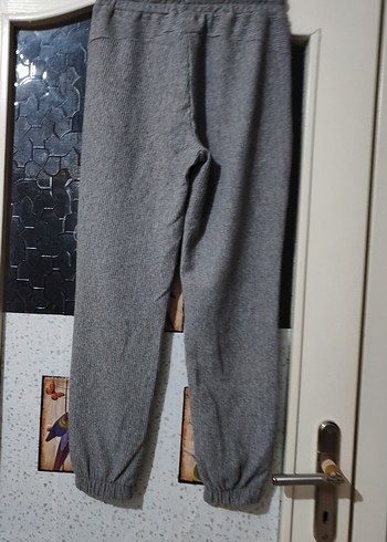 Gri Bol Kesim Kadın Eşofman Altı - Görsel 6