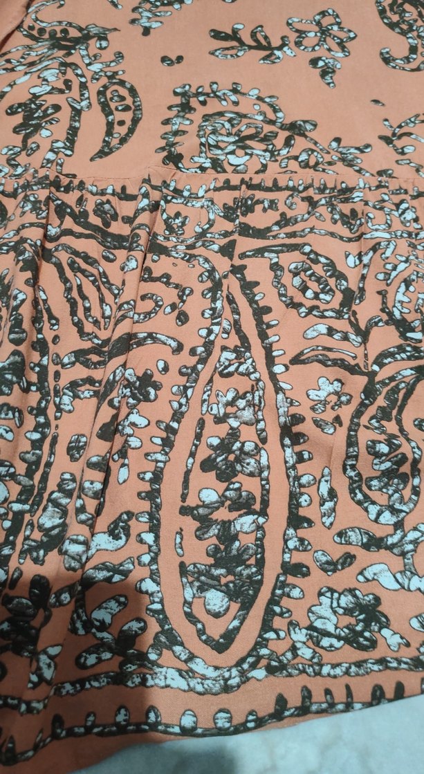 Bohem V Yaka Uzun Kollu Elbise - Görsel 3