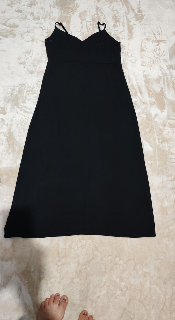 Kadın Siyah Uzun Straplez Abiye Elbise - Görsel 3