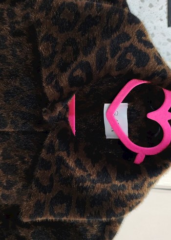 36 Beden çeşitli Renk Kahverengi Leopar Desenli Peluş Kadın Kaban