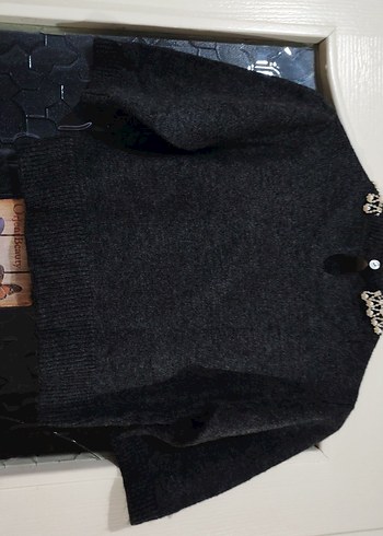 Zincir Detaylı Gri Kadın Triko Kazak - Görsel 5