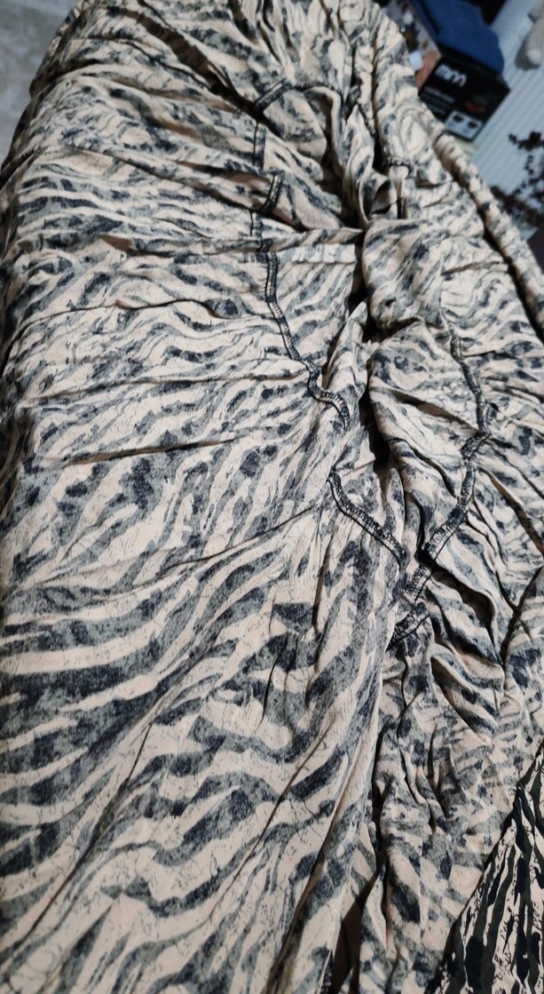 Kahverengi Zebra Desenli Midi Elbise - Görsel 5