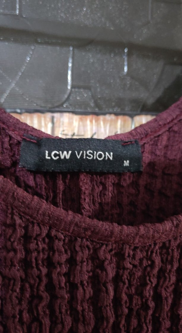 Bordo Örme Uzun Kolsuz Elbise - Görsel 3