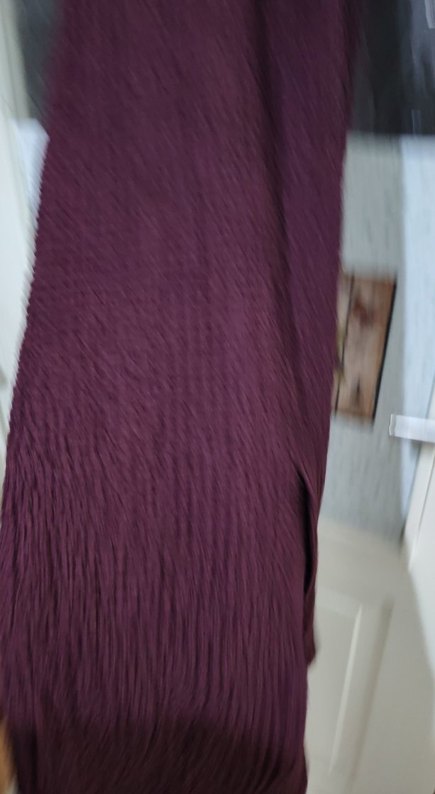 Bordo Örme Uzun Kolsuz Elbise - Görsel 5