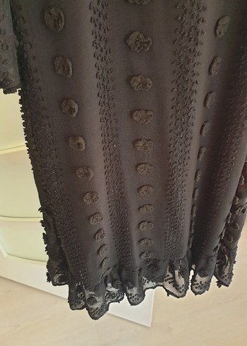 Trendyol & Milla Uzun Kollu Siyah Nakışlı Gotik Elbise