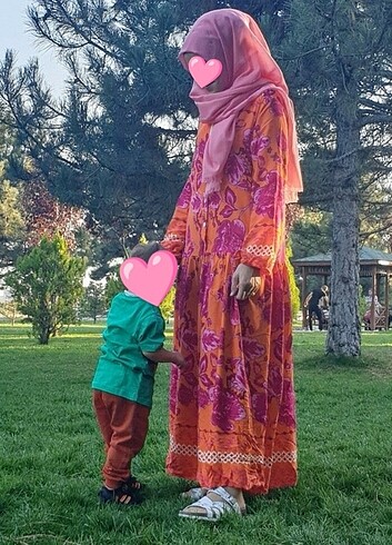 l Beden pembe Renk Tesettür elbise