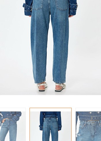 Kadın Mavi Denim Midi Boy Kot Pantolon - Görsel 2