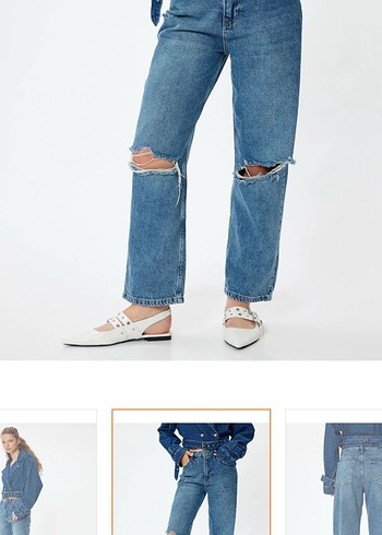 Kadın Mavi Denim Midi Boy Kot Pantolon - Görsel 3