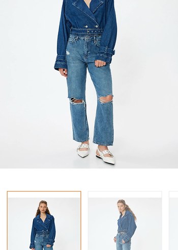 Kadın Mavi Denim Midi Boy Kot Pantolon - Görsel 4