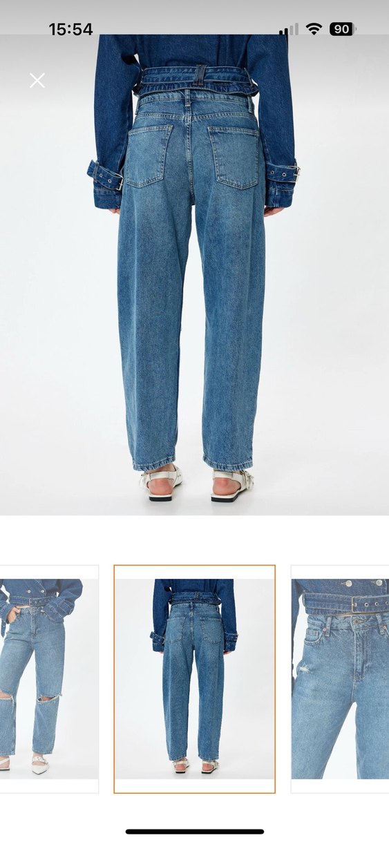 Kadın Mavi Denim Midi Boy Kot Pantolon - Görsel 2