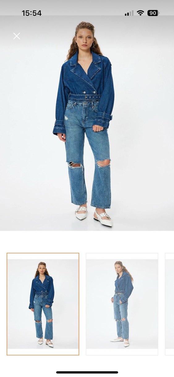 Kadın Mavi Denim Midi Boy Kot Pantolon - Görsel 4