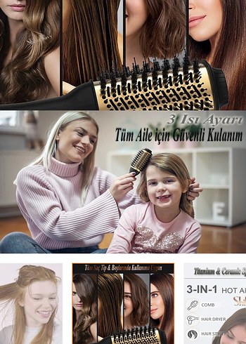 3'ü 1 Arada Saç Şekillendirici Beyaz - Görsel 2