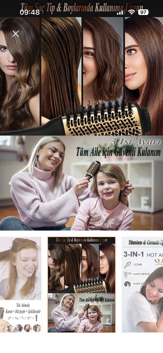 3'ü 1 Arada Saç Şekillendirici Beyaz - Görsel 2