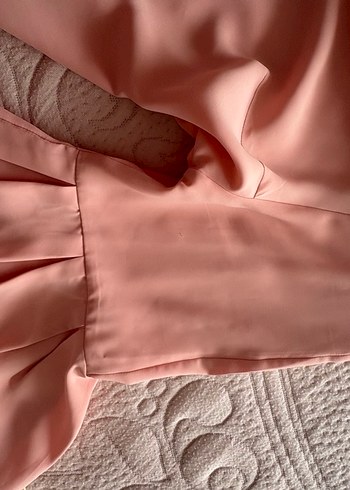 Pembe V Yakalı Midi  Bluz - Görsel 8