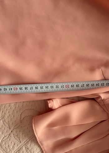 Pembe V Yakalı Midi  Bluz - Görsel 7