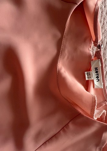 Pembe V Yakalı Midi  Bluz - Görsel 5