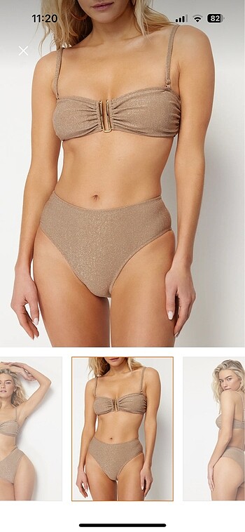 Vizon simli bikini takım