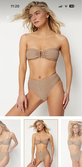 m Beden Vizon simli bikini takım
