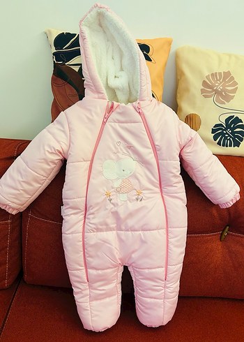 Kız Bebek Pembe Kapüşonlu Tulumu - Görsel 2