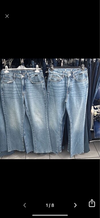 Mavi jeans defolu bedenleri var