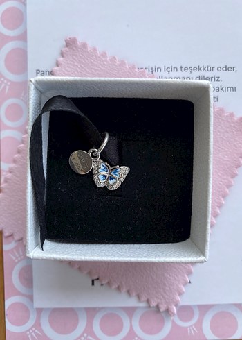 Mavi Boncuklu Kelebek Kadın Charm - Görsel 3