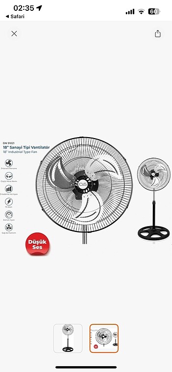 Cvs Cvs Sanayi Tipi Vantilatör 18 inc