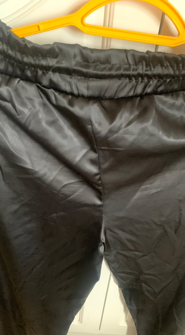 Siyah Salaş Kadın Midi Kumaş Pantolon - Görsel 4