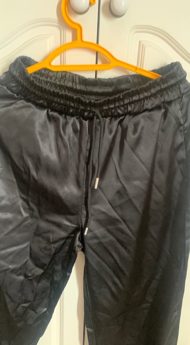 Siyah Salaş Kadın Midi Kumaş Pantolon - Görsel 2