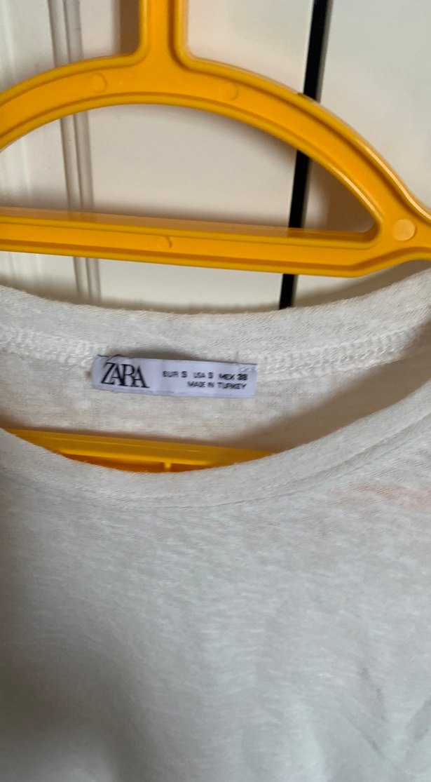 Beyaz Keten Kısa Kollu Tişört - Görsel 3