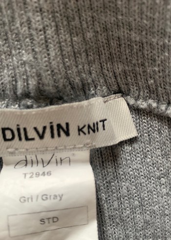 Gri Kadın triko Tayt - Görsel 4