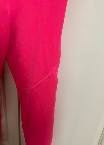 Parlak Pembe Fermuarlı Kadın Spor Taytı - Görsel 3