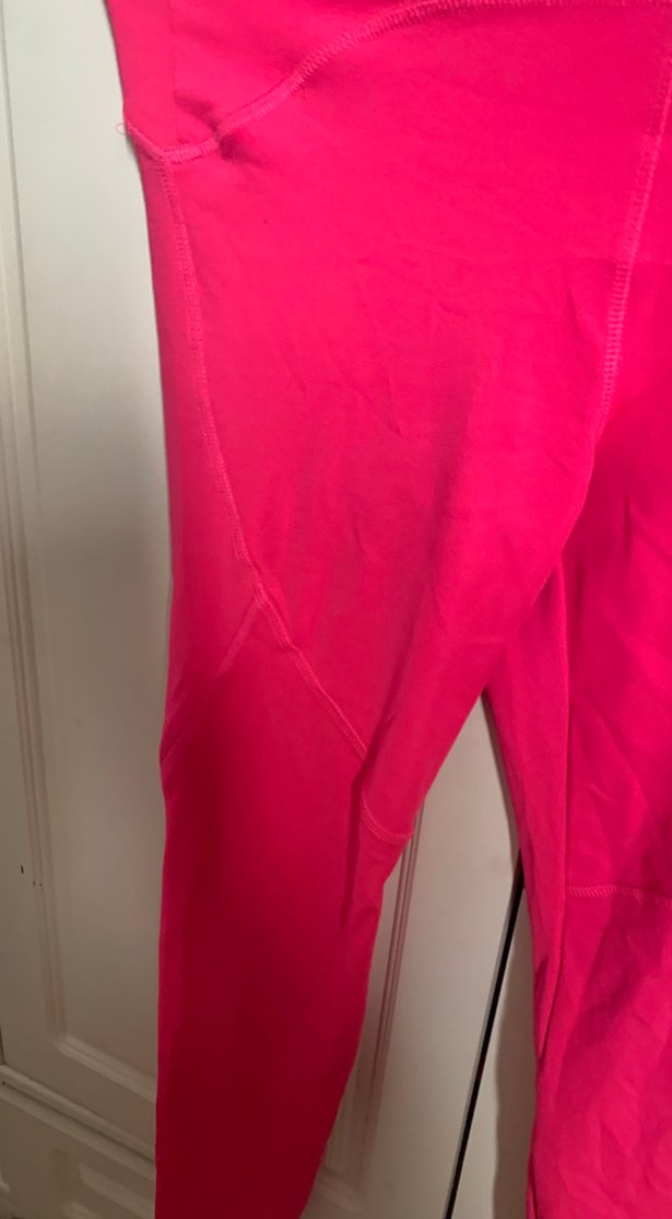 Parlak Pembe Fermuarlı Kadın Spor Taytı - Görsel 2