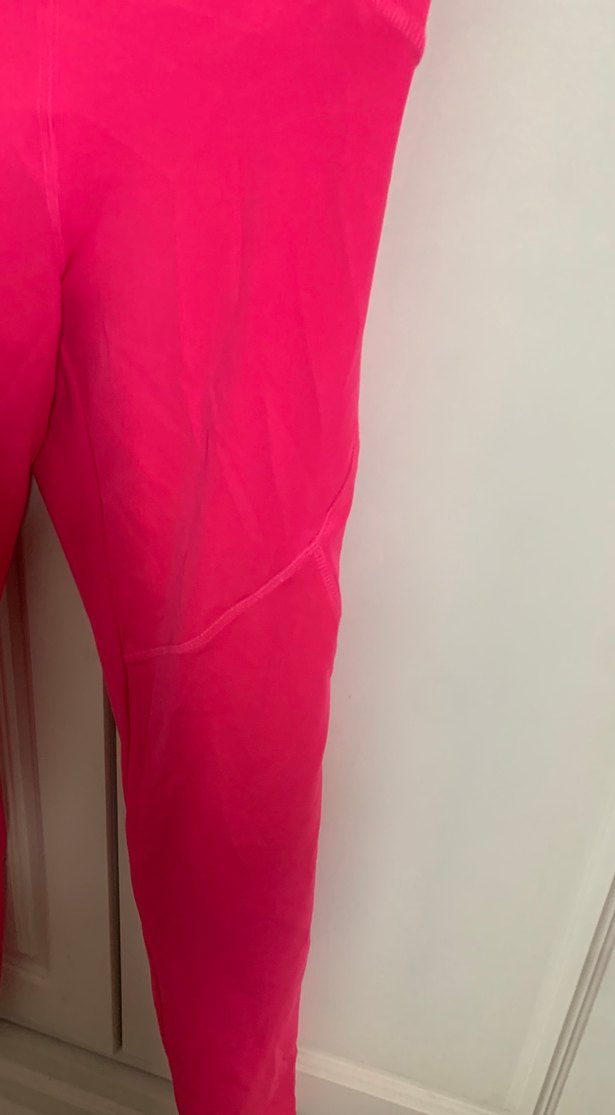 Parlak Pembe Fermuarlı Kadın Spor Taytı - Görsel 3