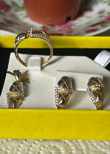 Neva Gümüş Altın Rnkli gümüş set