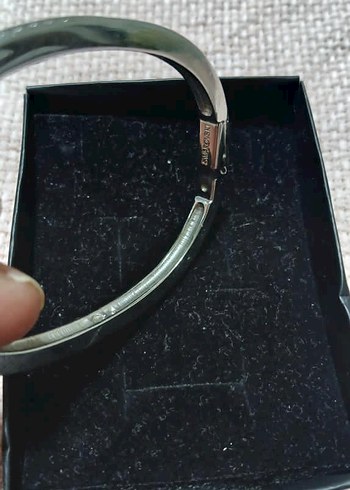 Gri Minimalist YDesenli Tokalı Bilezik - Görsel 7