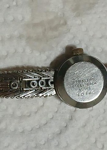 Pırlanta taşlı gümüş vintage saat - Görsel 5