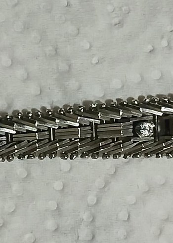 Pırlanta taşlı gümüş vintage saat - Görsel 3