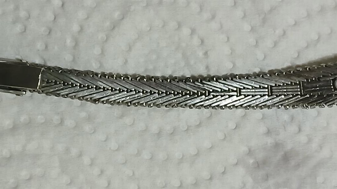 Pırlanta taşlı gümüş vintage saat - Görsel 4